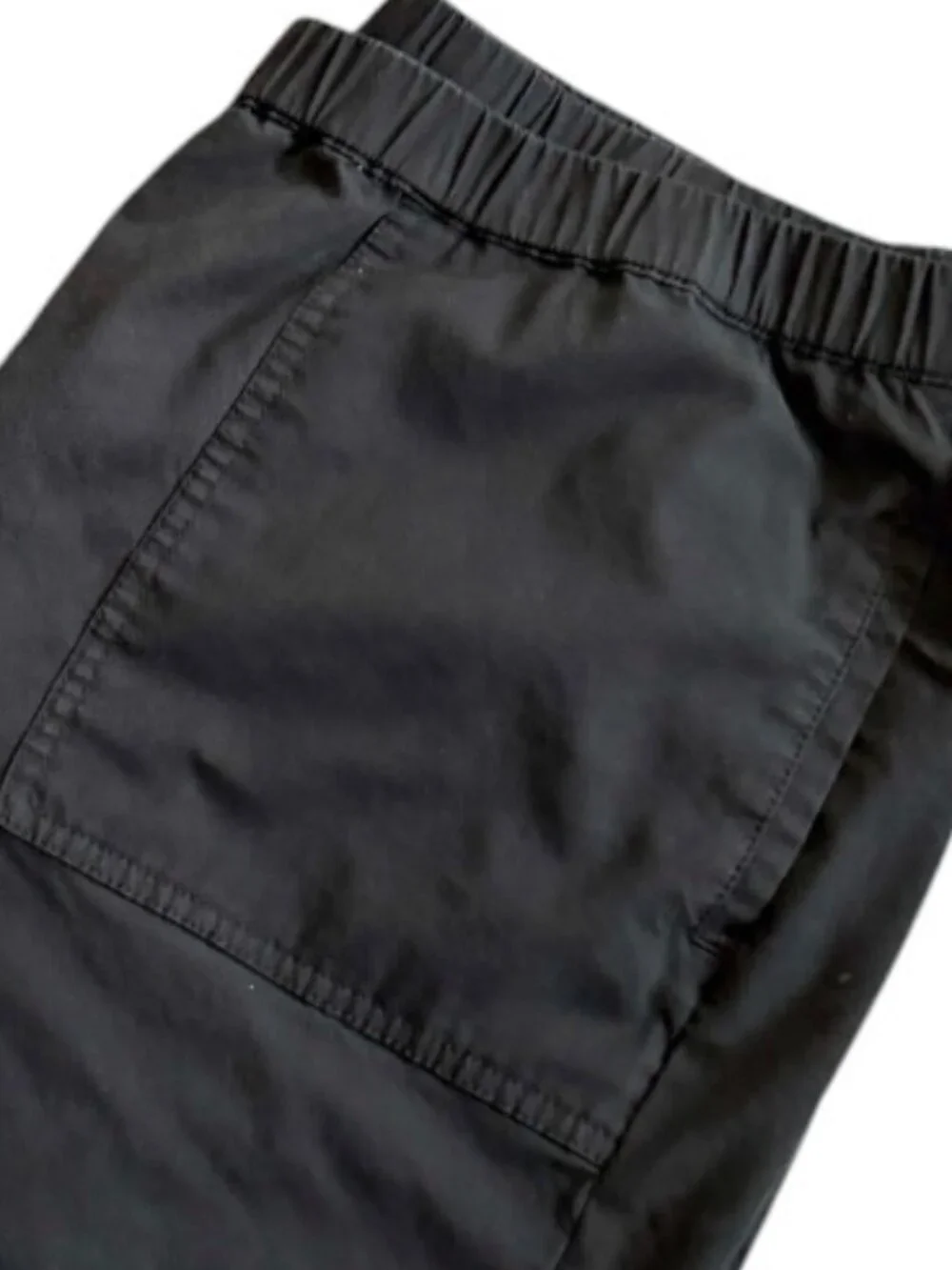 J. Jill Black Wide-Leg Pull-On Cotton Pants